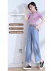 Summer 2025 Women's Slimming Wide-Leg Denim Pants - High Waist, Korean Style 