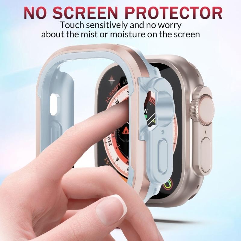 40/41/44/45mm Bumper Case Slim- Protective Cover Lightweight Aluminum & TPU Case Fitting for Watch S8/7/6/5/4/SE2
