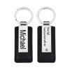 Personalized Engraved Leather Keychain Custom Name And Message Keychain