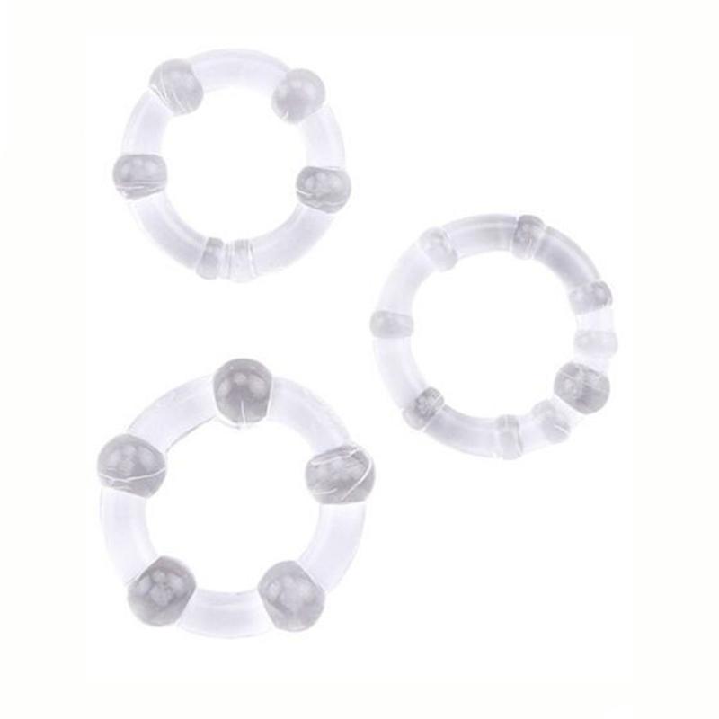 Set of 3PCS Durable Cock Rings Bead Penis Ring Male Delay Ejaculation Lasting Erection Ring Sex Toys for Men Adults Couple
