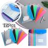 12Pcs Transparent Loose-Leaf File Bags Large-Capacity Binder Cash Envelopes  School Office Home