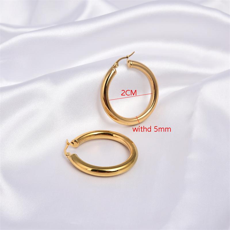

FYSARA Female Golden Stainless Steel Large Or Small Earring Hoops Multi-Size Geometric Round Fashion Popular Zircon Girl s Gift