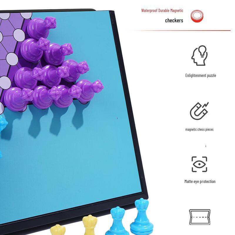 Magnetic Foldable Checkers & Snakes and Ladders Game Set