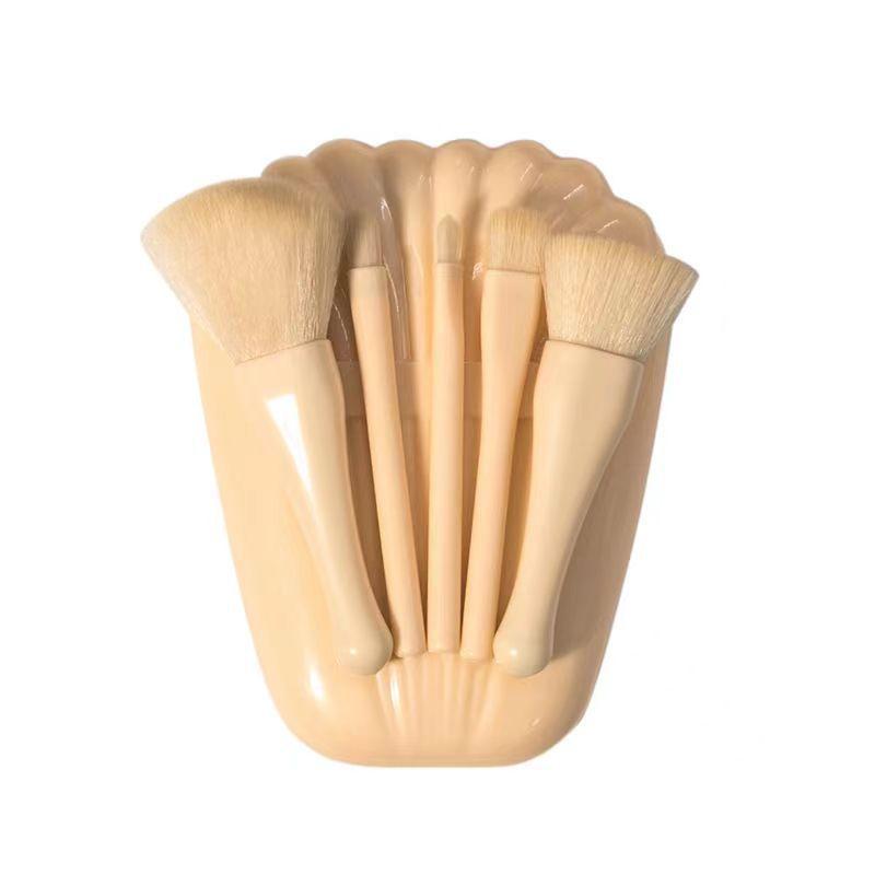 5-teiliges Make-up-Pinsel-Set, Schattenbox und Spiegel, Foundation-Pinsel, Blending-Pulver, Augen-Make-up-Pinsel, Damen-Kosmetik-Beauty-Tool