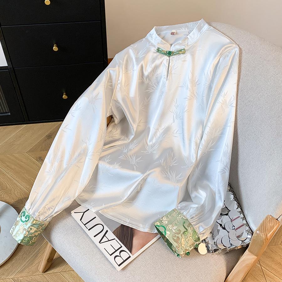 

Элегантный жилет из жаккардового атласа в китайском стиле со стойкой и застежками-лягушками XL