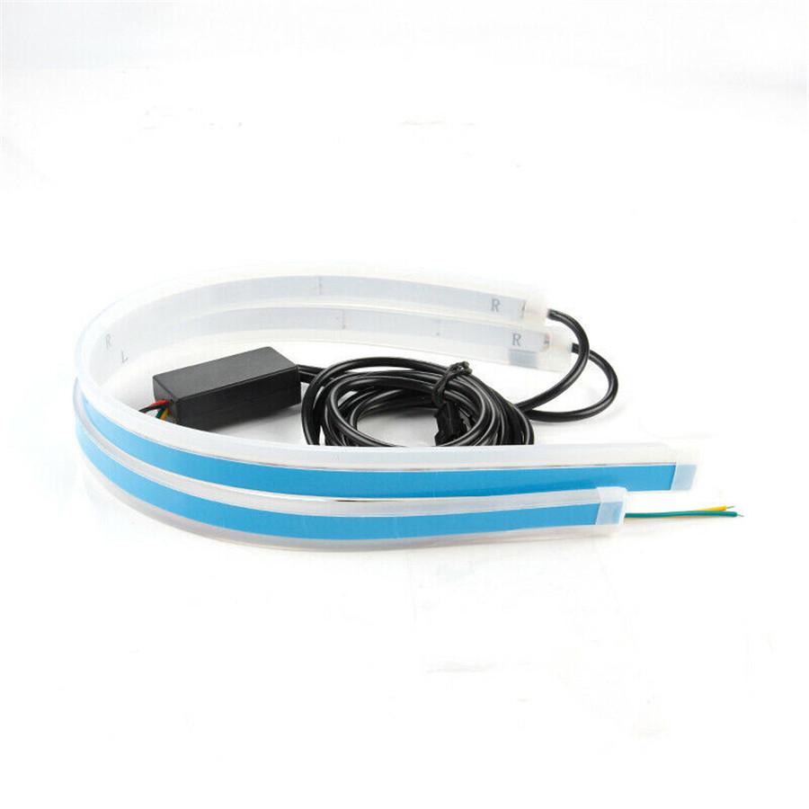 

17.7 RGB LED Car Headlight Light Strip Decoration DRL Turn Signal Phone APP 2x