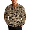 Men's Casual Camouflage Printed Semi-zipper Retro Long-sleeved Sports Sweatshirt