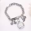 New Women'S Stainless Steel Bracelet Watch, European And American Fashion Love Bracelet Watch, Simple Quartz Women'S Watch