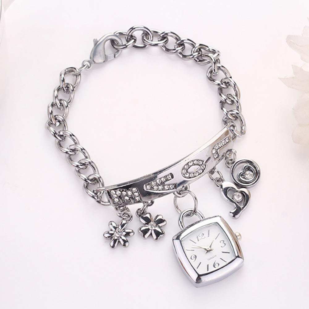 New Women'S Stainless Steel Bracelet Watch, European And American Fashion Love Bracelet Watch, Simple Quartz Women'S Watch
