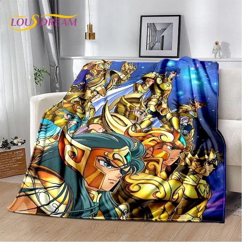 Cartoon Saint Seiya 3D Retro Soft Flannel Blanket for Beds Bedroom Sofa Picnic,Throw Blanket for Cover Outdoor Leisure Nap Gift