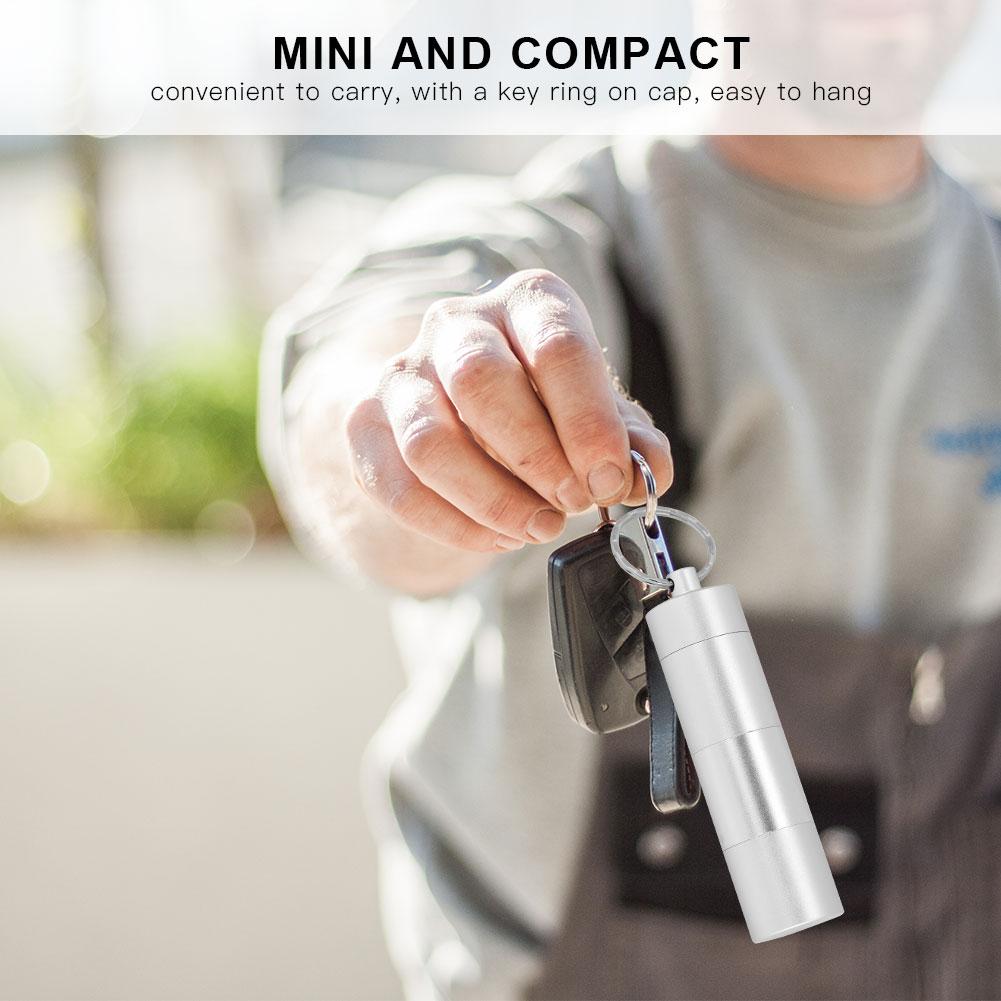 Waterproof Aluminum Alloy Pill Bottle Medicine Container Holder for Outdoor Survival(Silver)