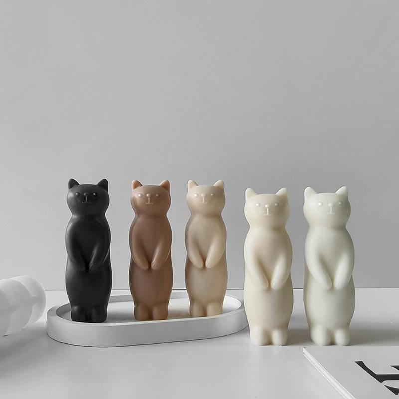 Animacinis 3D Stovintis Kačiukas Aromaterapinė Žvakė Silikoninė Forma Namų Gipsinė Dekoracija PASIDARYK PATS Naminių Gyvūnų Katės Rankdarbių Gamybos Įrankis