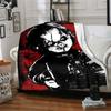Horror Doll Artwork Flannel Blanket Super Soft Warm Cozy Blanket For Sofa Bed Office Travel Allseason Home Decor Gift