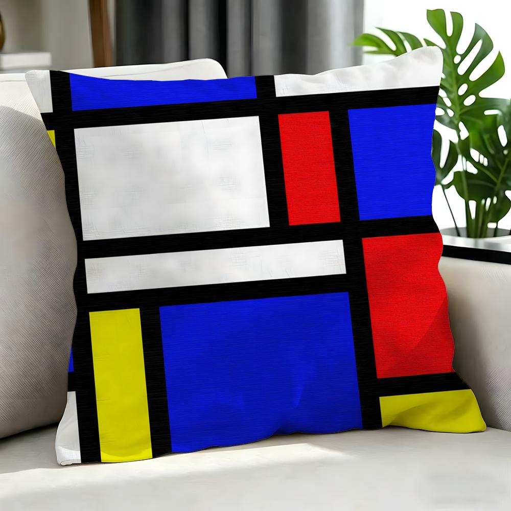 Art PPiet Mondrianed Cushion Cover Cushion Cover Set Pcs x x x Pillowcase Decorative Sofa Home Decor
