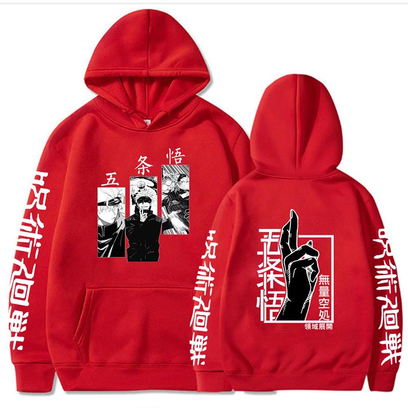 Jujutsu Kaisen Anime Hoodie Gojo Satoru Graphic Hoodies Vintage Oversized Hooded Hip Hop Long Sleeves Cotton Men Women Clothes