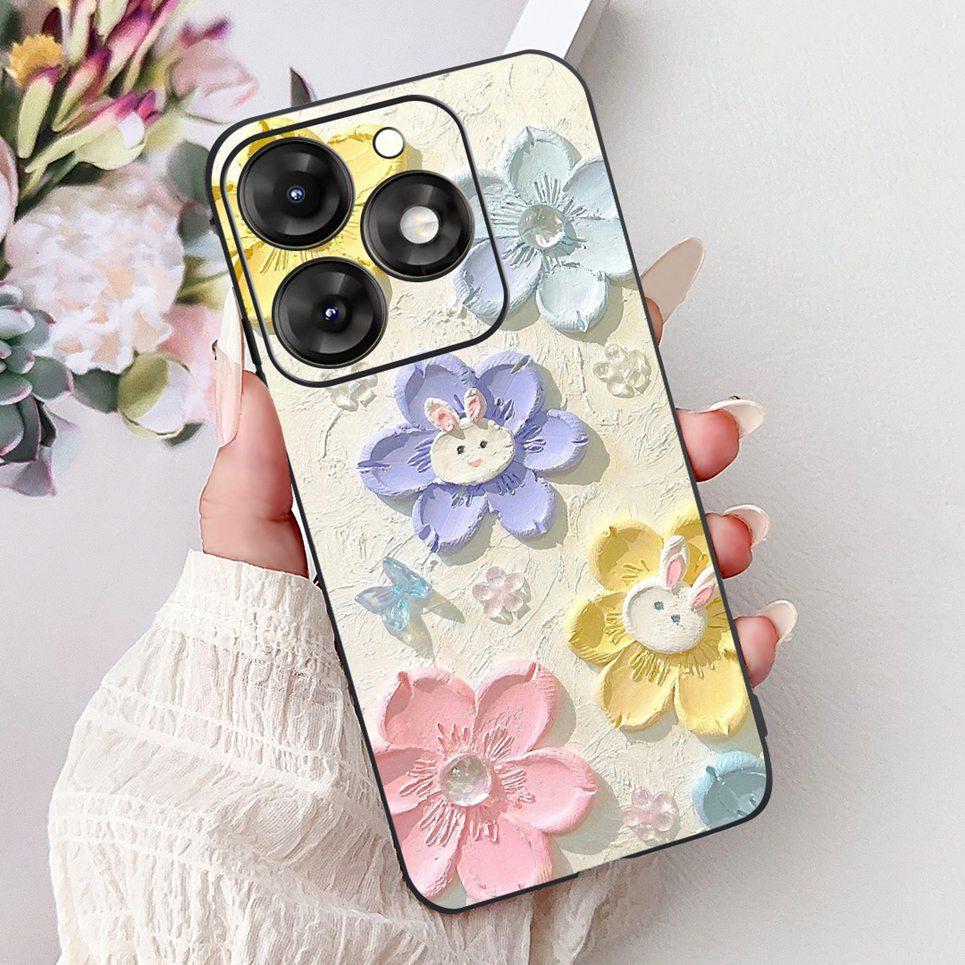 

Case For Itel A70 A60 A60s Phone Casing Colorful Butterfly Flower Luxury Fashion Painting Slim Bumper Transparent Soft Silicone Itel A60s A60
