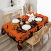Halloween Tablecloth 52x70 Inches - Orange Castle Halloween Decorations for Home - Spider Web Table Cloth Rectangle Decor for Party, Dinner