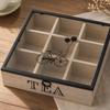 Holder Organizer Box with Wooden Lid And Glass Dividers Elegant Suitable for Kitchen Dome Decoration