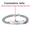 Vnox Personnalisé Gravé Bracelet Barre d'Identité pour Hommes Acier Inoxydable Classique Simple Personnaliser Nom Informations Bijoux pour Homme Cadeau