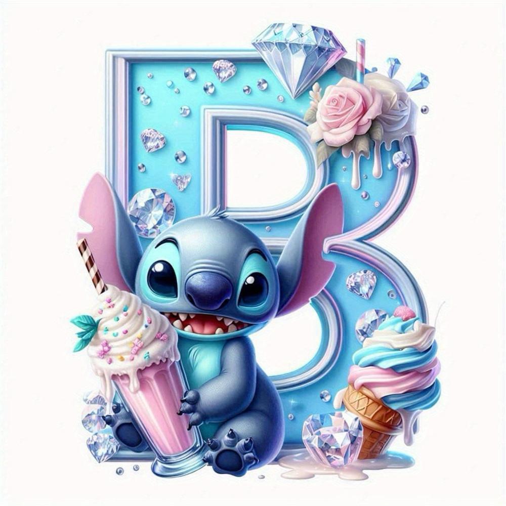 Disney Bordado de Diamantes Punto Mosaico de Dibujos Animados Novedad 26 Letras Pintura Imagen de Pedrería Helado Decoración Habitación Infantil