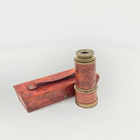 Brass Dollond London Telescope 1920 Spyglass with Leather Case, Nautical Decor Collectible Gift 40.64 cm