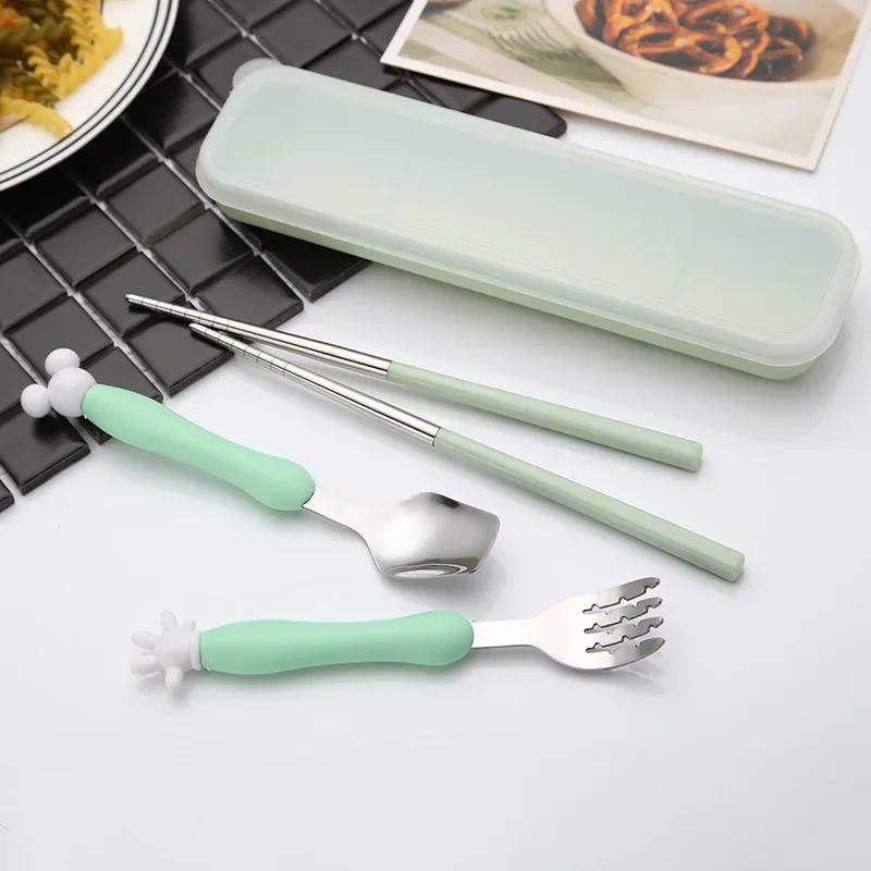 3PCS Western Stainless Steel Dinner Tableware Set New Cutlery Knife Fork Spoon Dinnerware Set With Box Household Dinner Tools
