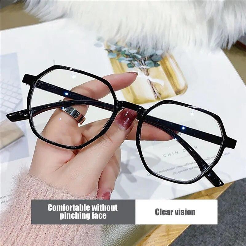 Lunettes de Lecture Femmes Lunettes Polygones Lunettes Presbyopie Degré 0 à +3.0 Lunettes Haute Définition Anti-Lumière Bleue Personnes Âgées