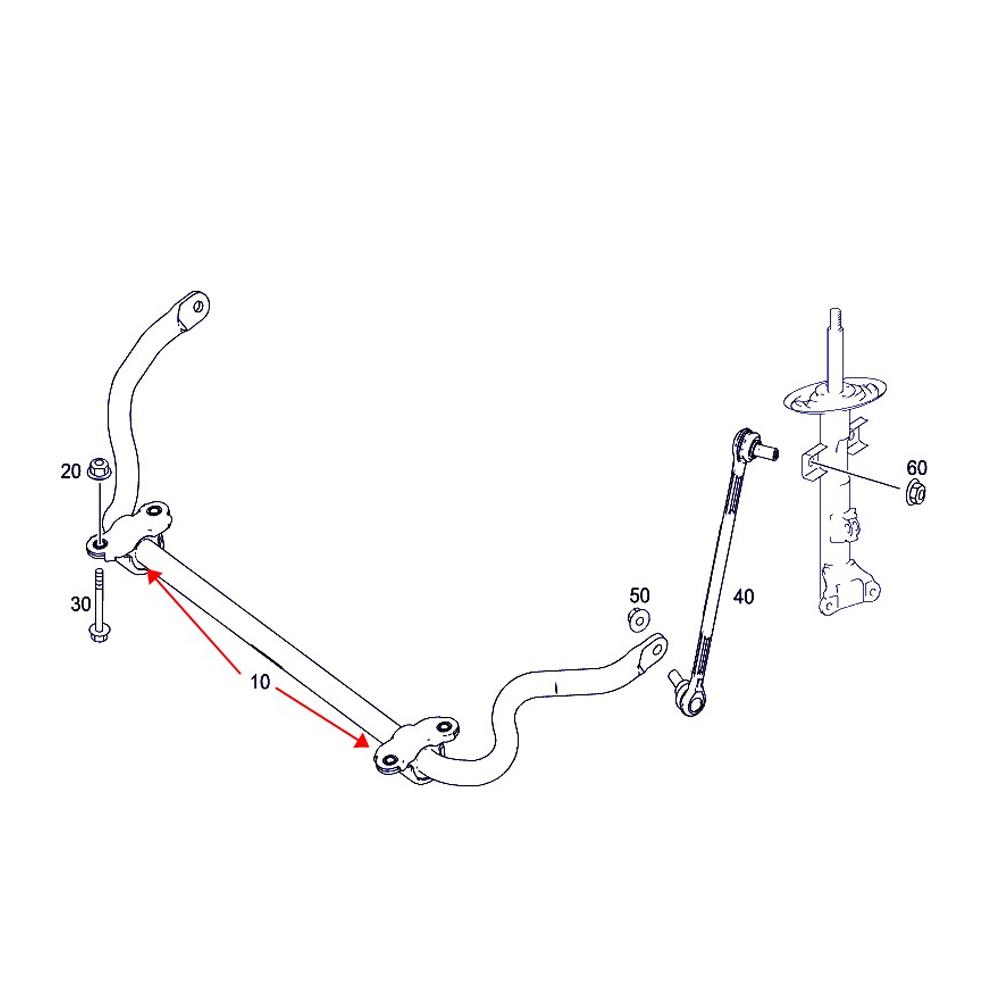 Front Stabilizer Sway Bar Bushing 2043230665 Fits for Mercedes Benz C250 C300 E350 E550