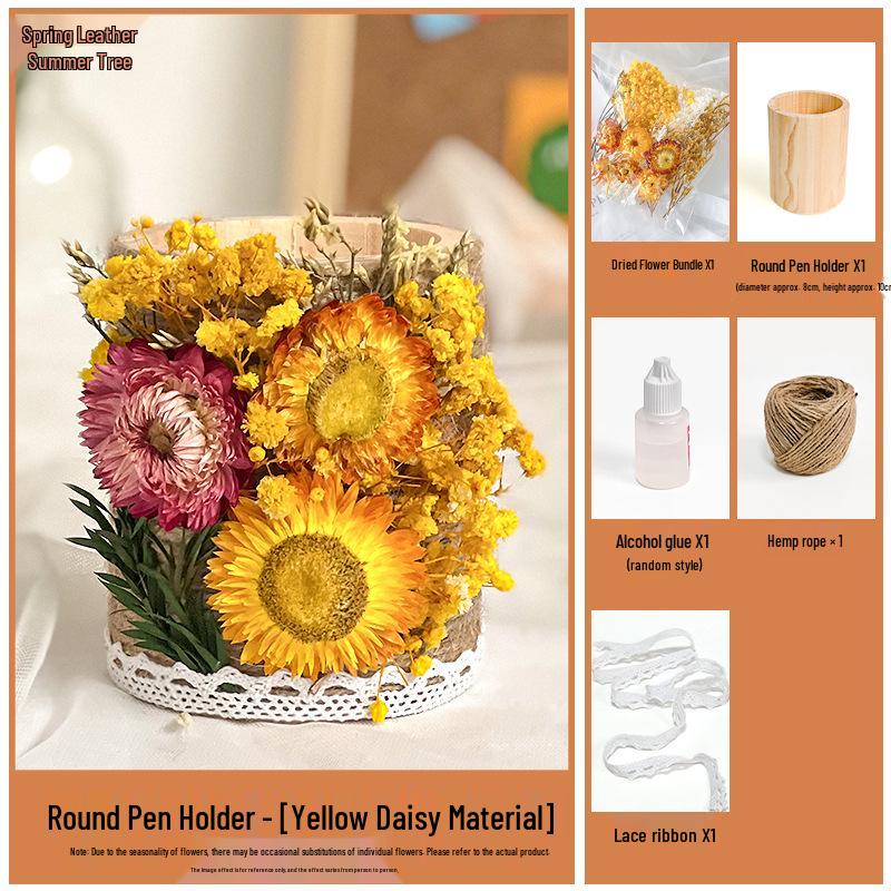 Preserved Flower Pen Holder DIY Kit - Mid-Autumn Festival Parent-Child Activity or Team Building