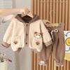 Girl Baby Clothing Set Boys Winter Fashionable Baby Children's Thick Coat Pants Two Piece Set