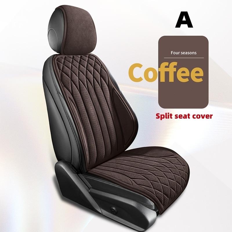 Suede Car Seat Cover Universal Front Seat Anti-skid Support Cushion Fashionable Luxury Car Interior Seat Vest Shape Protection