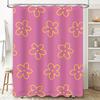 Floral Pink Shower Curtain Decorative Bathroom Liner for Bathtub or Kids Bathing Area Water-Resistant Fabric with Rings for Easy