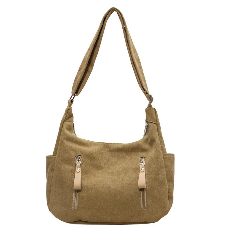 Retro Canvas Underarm Hobo Bag Women Shoulder Crossbody Bags New Commuting Versatile Simple Tote Bags Hand Bags for Women Bolsos