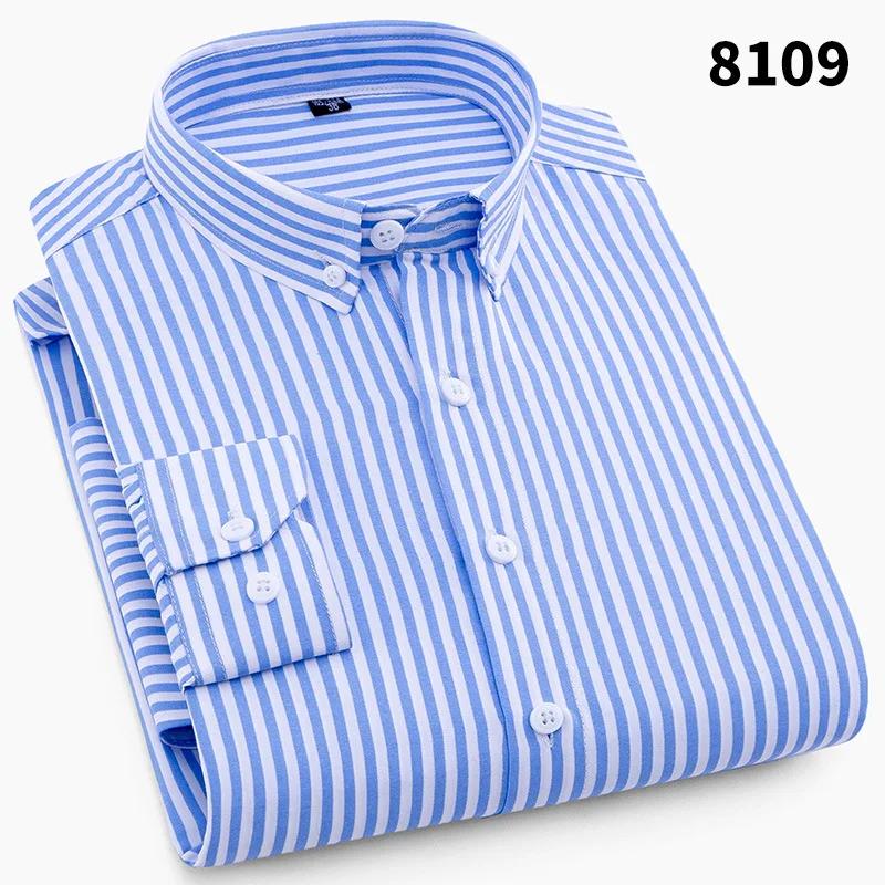 

New 2026 Men s Plaid Shirts Long Sleeve Spring Autumn Thin Male Casual Shirt Man Printed Dress Shirt Stripe Business Shirts Male 41