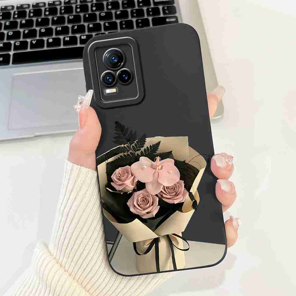 For Vivo V21e 4G V2061 6.44" Case Fashion Painting Soft Silicone TPU Cover For Vivo Y73 2021 V2059 Luxury Flower Cat Phone Cases