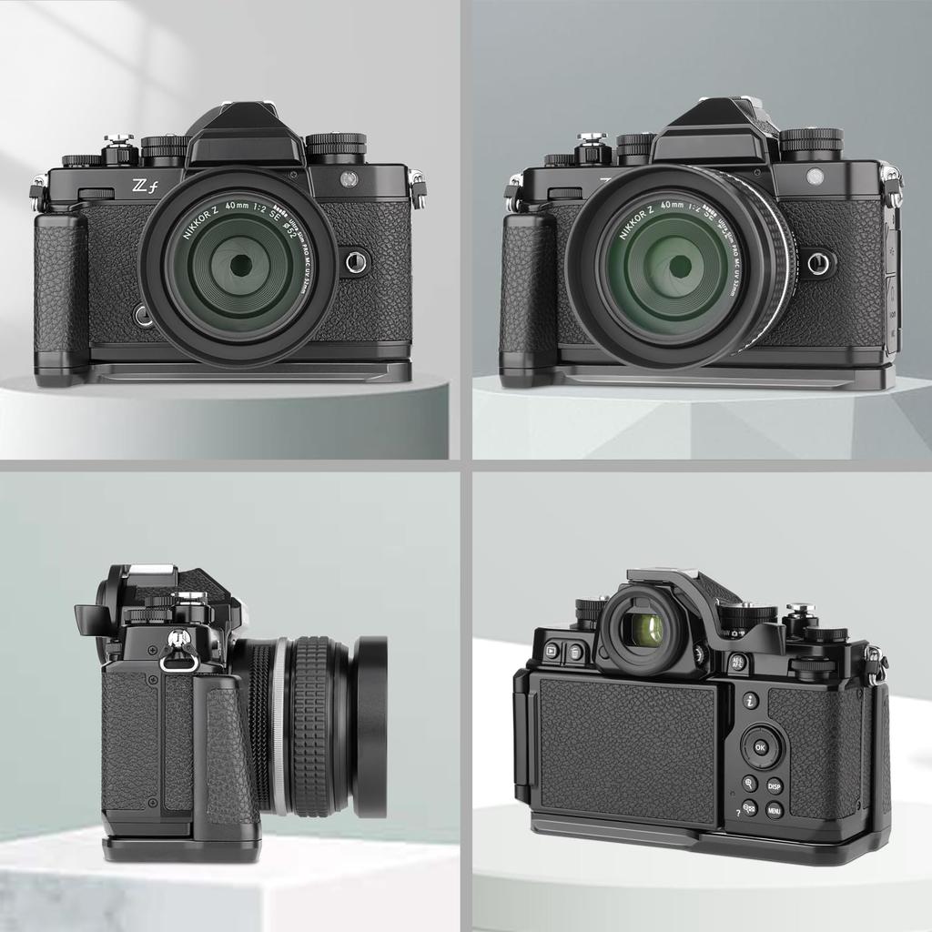 Haoge Camera Holder Hand Grip for Nikon ZF Compatible with Arca Swiss and Benro Quick Release Plate Brackets HG-ZFB Cameras, L-Shaped Grip, Kirk, RRS,