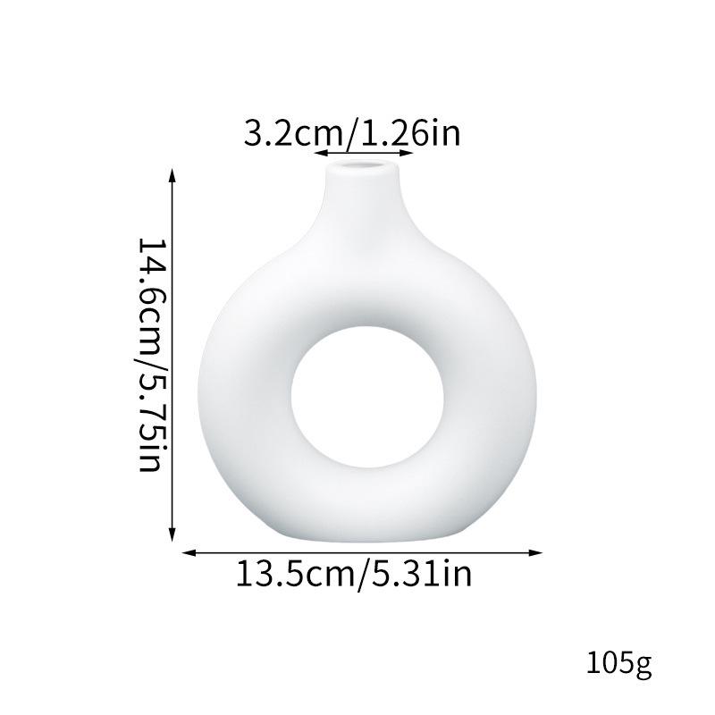 

Creative European-Style Donut Imitation Ceramic Vase for Indoor Decoration and Flower Arrangements