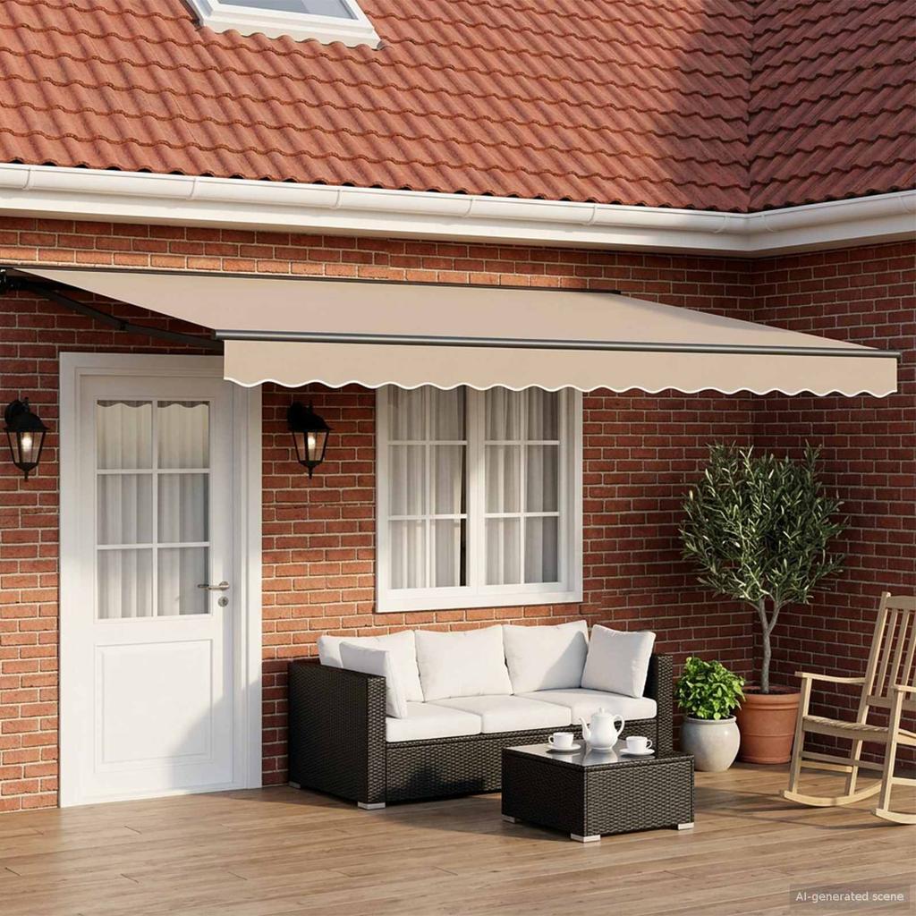 Electric Retractable Awning Beige and Anthracite 4 X 3 M
