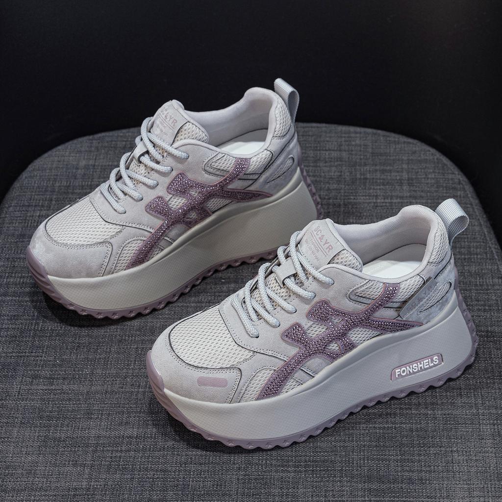 Small thick-soled retro Forrest Gump shoes women's 2025 autumn new popular dad shoes heightening casual fashion women's shoes