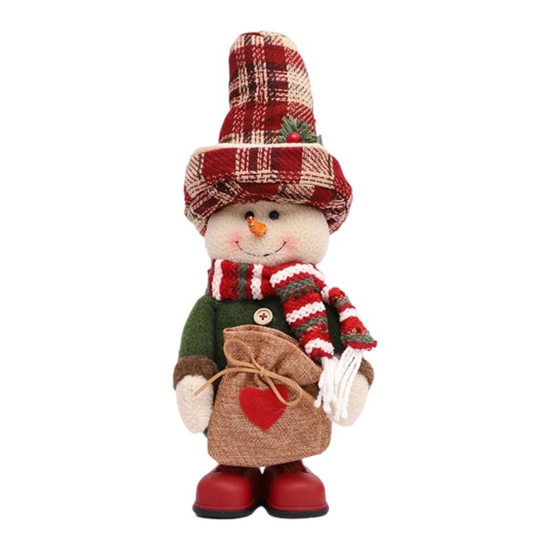 

Christmas Plush Doll Desk Decoration Stuffed Toy Sitting Santa Snowman Reindeer Figure For Tabletop Mantels Display