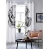 Rose Black And White Window Curtains for Living Room Bedroom Curtain Modern Kitchen Blinds Drapes Curtains