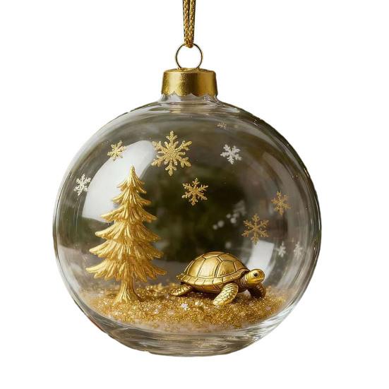 3D Wildlife Animal Christmas Ornaments Clear Plastic Xmas Ball Ornament Christmas
