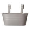 Hanging Flower Pot with Detachable Hooks Iron Metal Bucket Plant Pot for Railing Balcony White