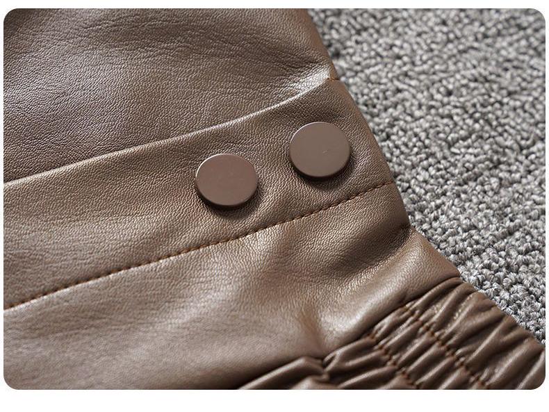 Women's High-Waisted PU Leather A-Line Bootcut Shorts, Plus Size, 2026 Autumn/Winter Fashion.