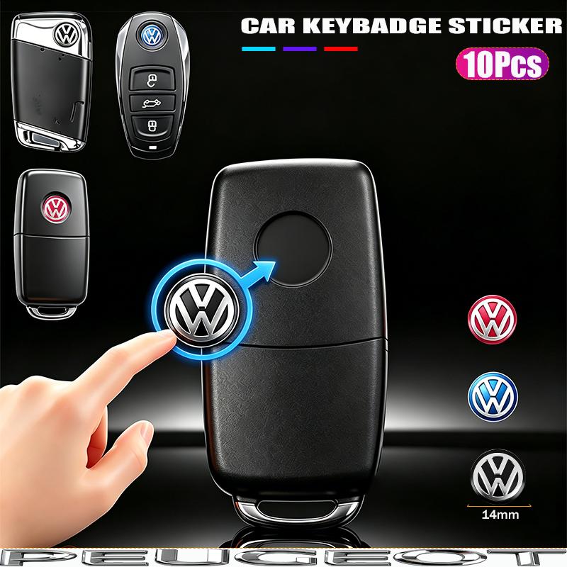 10/5Pcs 14MM Car Remote Key Badge Emblem Metal Logo Stickers For VW GTI Polo Golf Passat Tiguan Arteon Touareg CC Taigo Hub Cap