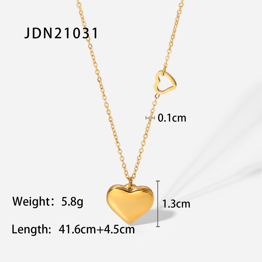 18K Gold  Plated Crystal Pave Moon Star Pendant Crescent Zircon Necklaces Stainless Steel Necklace