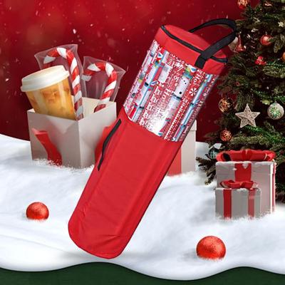 Gift Wrapping Paper Storage Bag Organizer with Handle Zipper Closure Large Capacity