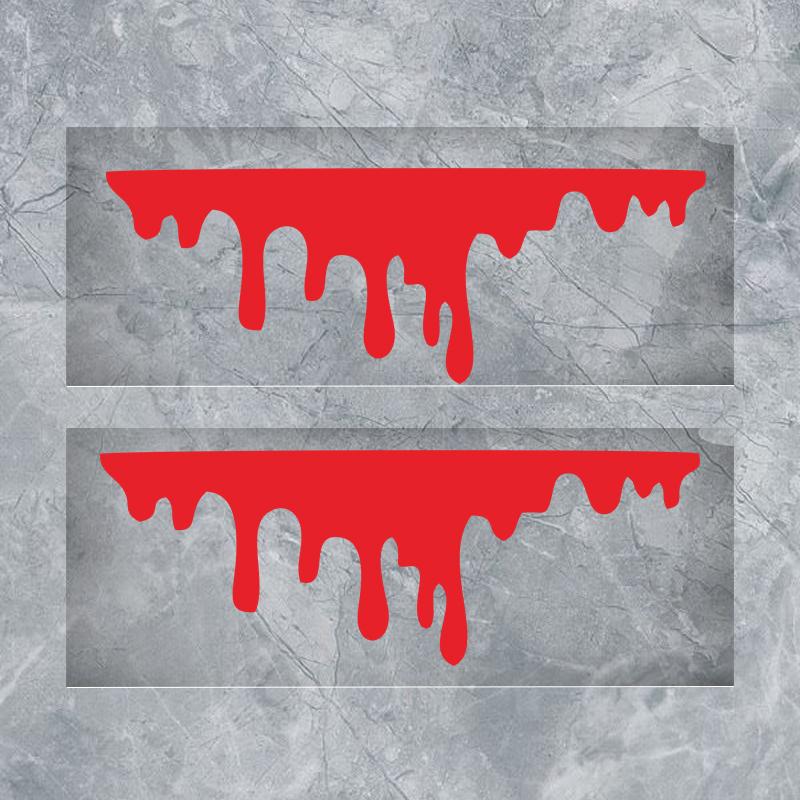 G015 14X5Cm Car Red Blood Drips Decals Auto Halloween Theme Styling Decorative Glass Car Headlight Sticker Water-Repellent Bumper