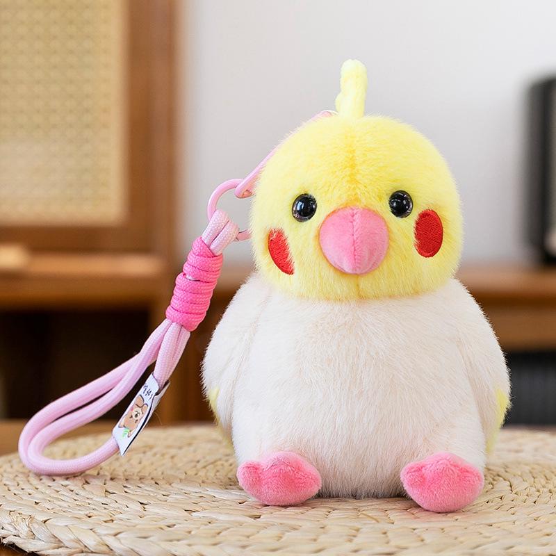 Small Plush Bird Keychain - Penguin & Parrot Figures Hanging Ornament