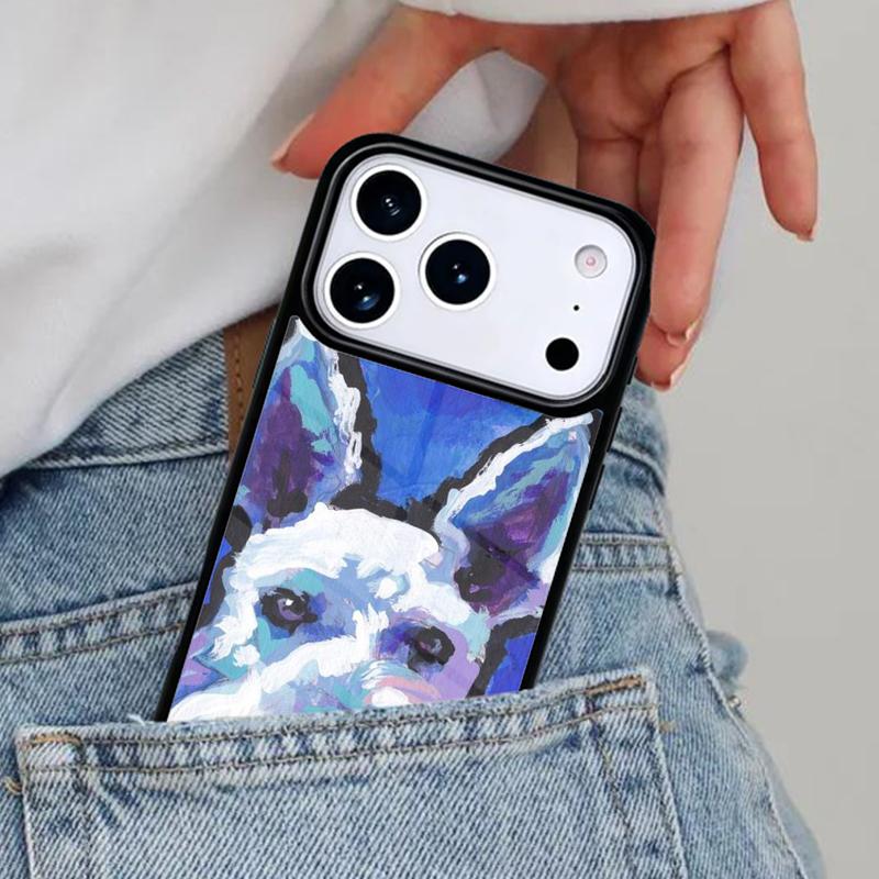 Cartoon Schnauzer Dog Phone Case for iPhone 16e 15 14 13 12 17 Pro Max Plus Air 17pro Cover Coque